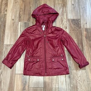 Zenergy by Chicos Jacket Womens Burgundy Full Zip Windbreaker